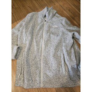 North Face Full Zipper Jacket Fleece Gray Warm Mens Size 2XL